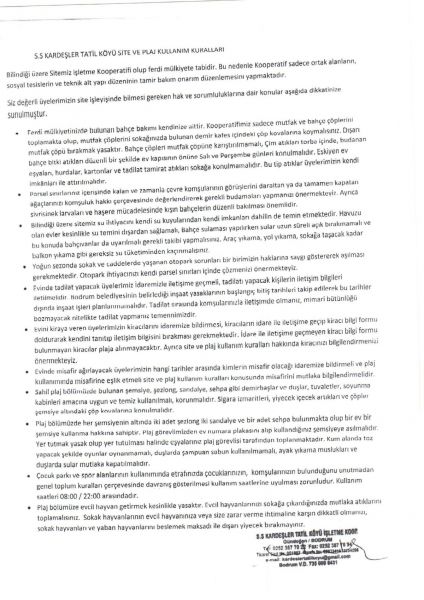 Kardeşler Sitesi Bodrum Duyuru