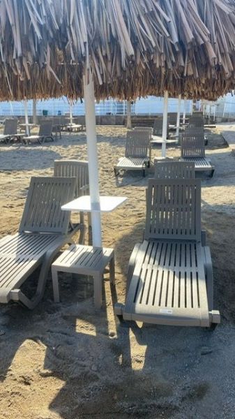 ŞEMSİYE, ŞEZLONG, SALDALYE VE SEHPALAR YENİLENDİ